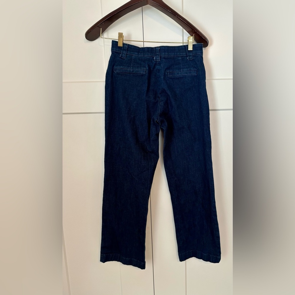 LL Bean Women’s Perfect Fit Straight Leg Dark Denim Pants 4P - Picture 2 of 3